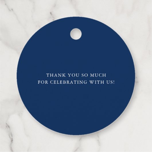 Calligrafie Script Blue Wedding Bedankt Bedankjes Labels (Achterkant)