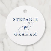 Calligrafie Script Blue Wedding Bedankt Bedankjes Labels (Voorkant)