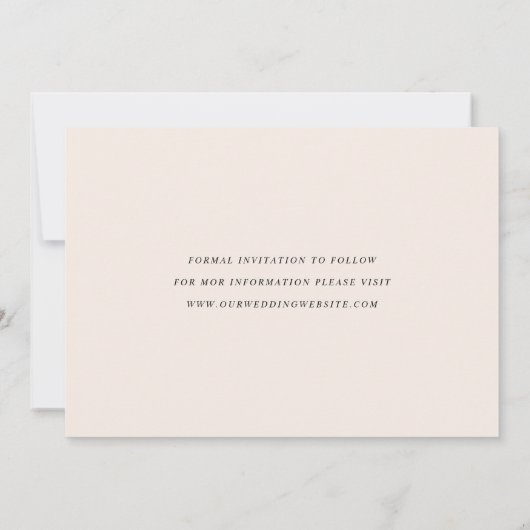 Calligrafie-script | Blush | Foto Save The Date (Achterkant)