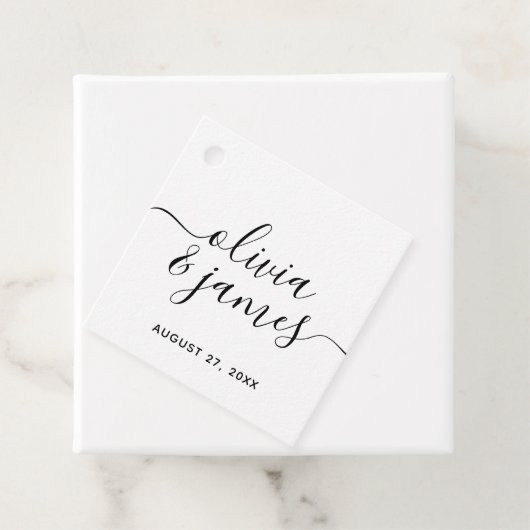 Calligrafie-script bruiloft bedankjes labels (In situ)