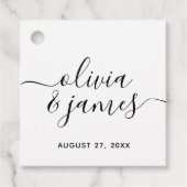 Calligrafie-script bruiloft bedankjes labels (Voorkant)