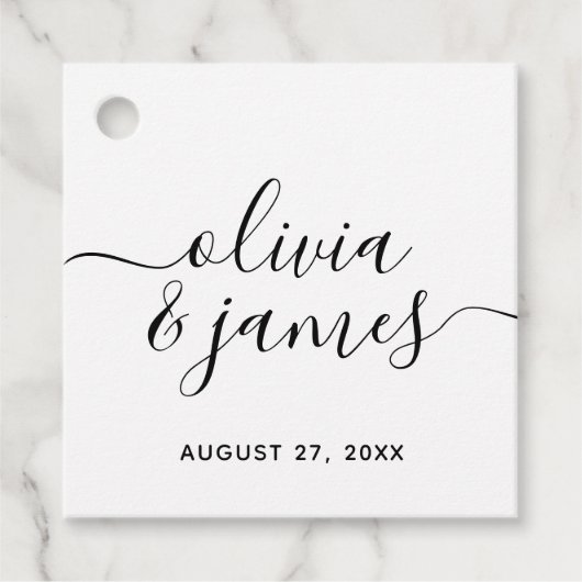 Calligrafie-script bruiloft bedankjes labels (Voorkant)