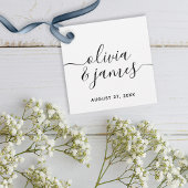 Calligrafie-script bruiloft bedankjes labels