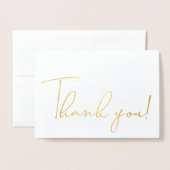 Calligrafie script Dank u Opmerking Folie Kaarten (Voorkant met envelop)