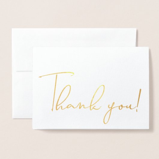 Calligrafie script Dank u Opmerking Folie Kaarten (Voorkant met envelop)
