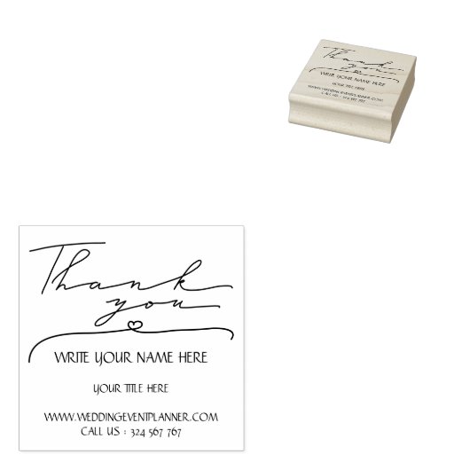 Calligrafie Script Eenvoudige zakelijke dank Rubberstempel (Gestempeld)