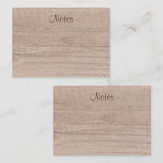 Calligrafie script Elegant Natural Wood Kijk uit Notitiekaartje (Voorkant / Achterkant)