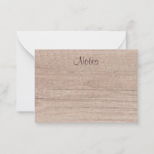 Calligrafie script Elegant Natural Wood Kijk uit Notitiekaartje (Voorkant)