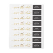 Calligrafie-script Faux Gold Foil Return-adres (Vel)