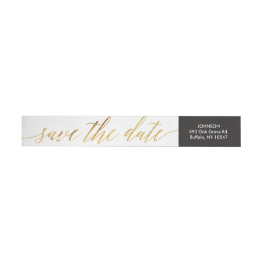 Calligrafie-script Faux Gold Foil Return-adres (Individueel)