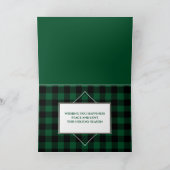 Calligrafie Script Foto groen gevouwen tartan gevo Feestdagen Kaart (Binnen)