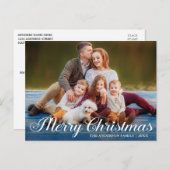 Calligrafie-script Foto Merry Kerstster Briefkaart (Voorkant / Achterkant)