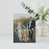 Calligrafie-script | Foto Save the Date Briefkaart (Staand voorkant)