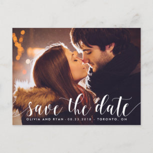 Calligrafie-script   Foto Save the Date Briefkaart