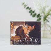 Calligrafie-script | Foto Save the Date Briefkaart (Staand voorkant)