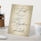 Calligrafie Script Gold Sit Anywhere Wedding Reclamebord Met Voetstuk (Insitu)
