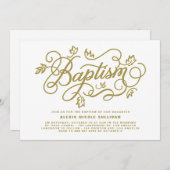 Calligrafie-script | Goudbaptisme Kaart (Voorkant / Achterkant)