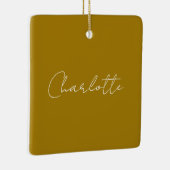 Calligrafie Script Gouden Kleur Eigen naam Bewerke Keramisch Ornament (Rechts)