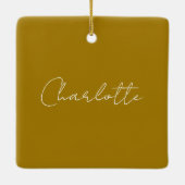 Calligrafie Script Gouden Kleur Eigen naam Bewerke Keramisch Ornament (Achterkant)