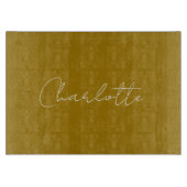 Calligrafie Script Gouden Kleur Eigen naam Bewerke Snijplank (Voorkant)