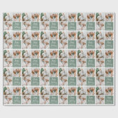 Calligrafie Script Holiday 3 Foto Sage Green Cadeaupapier (Vlak)