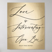 Calligrafie Script Love is Intoxicating Wedding Poster (Voorkant)
