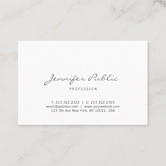 Calligrafie Script Modern Elegant Simple Trendy Visitekaartje (Achterkant)