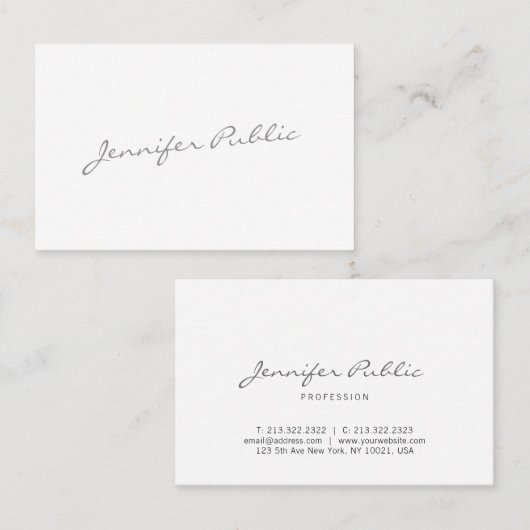 Calligrafie Script Modern Elegant Simple Trendy Visitekaartje (Voorkant / Achterkant)
