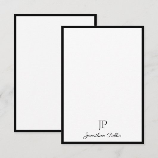 Calligrafie Script Monogram Elegante Sjabloon (Voorkant / Achterkant)