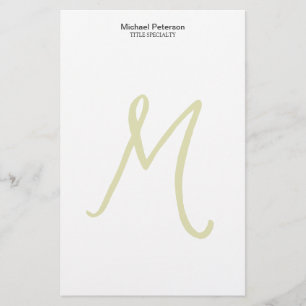 Calligrafie Script Monogram Initiaal Modern Briefpapier