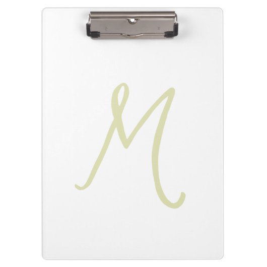Calligrafie Script Monogram Initiaal Modern Klembord (Voorkant)