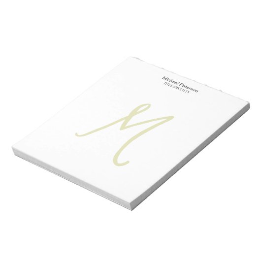 Calligrafie Script Monogram Initiaal Modern Notitieblok (Linkerzijde)