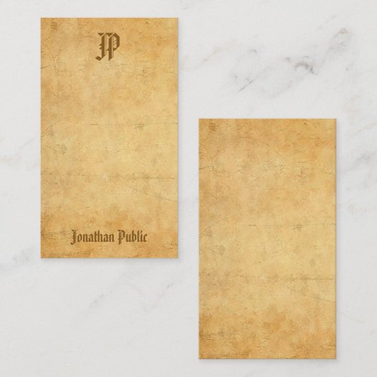 Calligrafie Script Monogram  Nostalgische look Notitiekaartje (Voorkant / Achterkant)