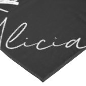 Calligrafie Script Naam Art Zwart Wit Modern Tafelkleed (Gekanteld)