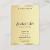 Calligrafie Script Naam Gold Look Modern Verticaal Visitekaartje (Achterkant)