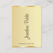Calligrafie Script Naam Gold Look Modern Verticaal Visitekaartje (Voorkant)