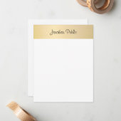 Calligrafie Script Naam Goud Wit Sjabloon Chic (Voorkant / Achterkant in situ)