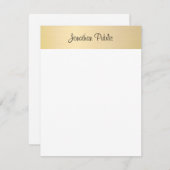 Calligrafie Script Naam Goud Wit Sjabloon Chic (Voorkant / Achterkant)