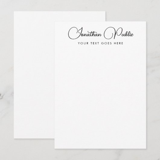 Calligrafie Script Naam Moderne Sjabloon Verticaal (Voorkant / Achterkant)