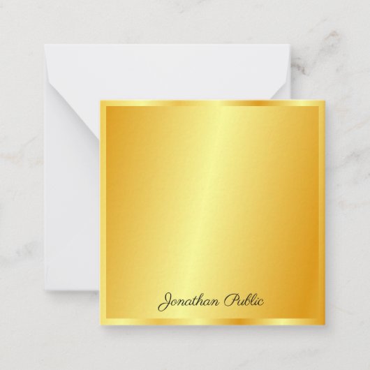 Calligrafie Script Naam Sjabloon Trendy Gold Look (Voorkant)