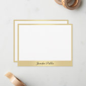 Calligrafie Script Naam Tekst Goud Elegante Sjablo Notitiekaartje (Voorkant / Achterkant in situ)