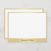 Calligrafie Script Naam Tekst Goud Elegante Sjablo Notitiekaartje (Voorkant / Achterkant)