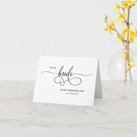 Calligrafie-script naar Mijn bruid op mijn huwelij Kaart (Gele Bloem)