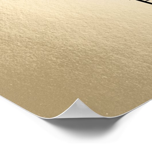 Calligrafie-script op gouden welkome bruiloft poster (Hoek)