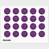 Calligrafie-script Paarse Wedding Envelope-zegels Ronde Sticker (Vel)