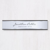 Calligrafie Script Professioneel Zwart en Zilver Deurbordje (Voorkant)