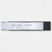Calligrafie Script Professioneel Zwart en Zilver Deurbordje (Voorkant)