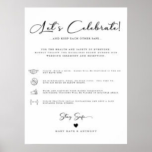 Calligrafie Script Sanitizing Station Wedding Poster