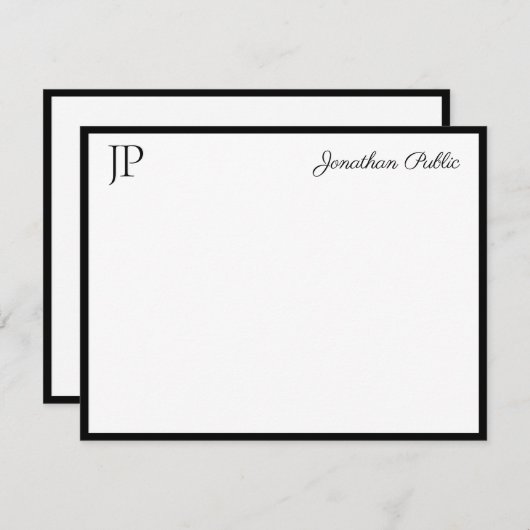 Calligrafie Script Tekst Elegant Monogram Sjabloon (Voorkant / Achterkant)