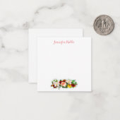 Calligrafie Script Tekst Elegante Waterverf Flower Notitiekaartje (Voorkant / Achterkant in situ)